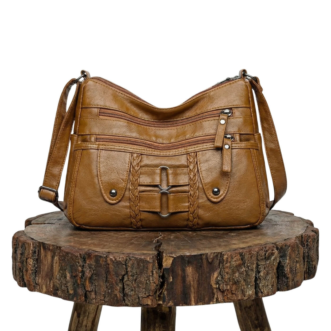 Monica Braided Multi-Zip | Crossbody Bag